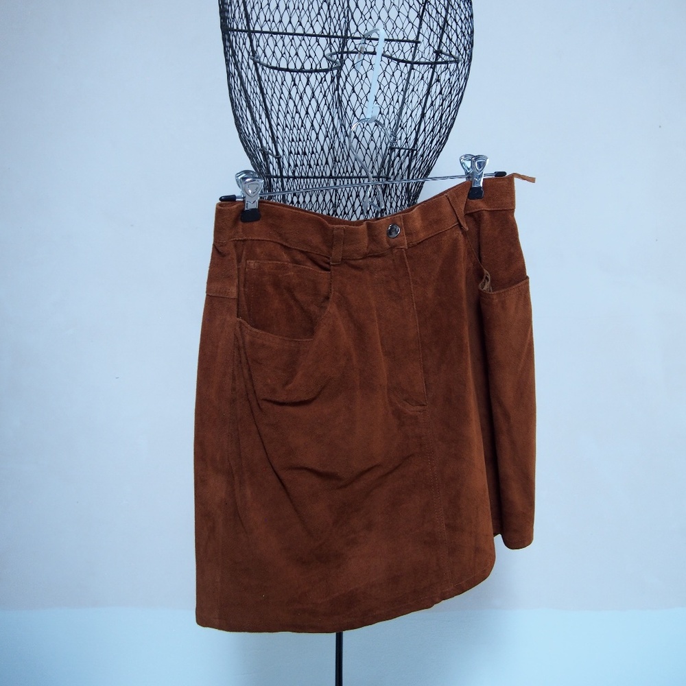 Suede Rust Leather Skirt
